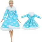 Новейшая кукольная куртка BJDBUS с длинным рукавом, мягкое меховое платье, одежда синего цвета для куклы Барби, аксессуары для кукольного домика, детская игрушка в подарок