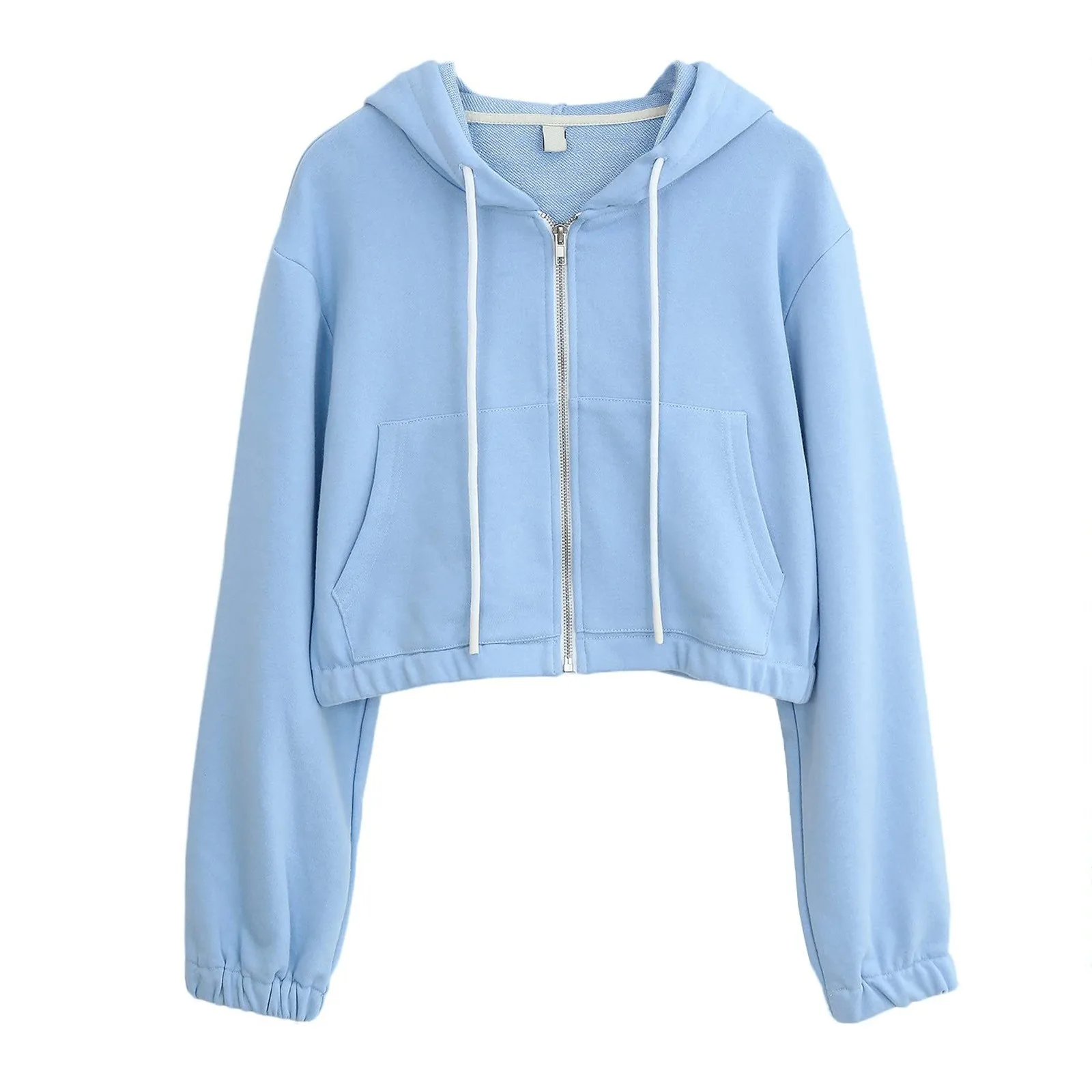 

Ladies Sweatshirt with Hoodie Women’s Cropped Zip Up Hoodie With Pockets Casual Long Fleece Jacket Women with Hoodie Long Jacket