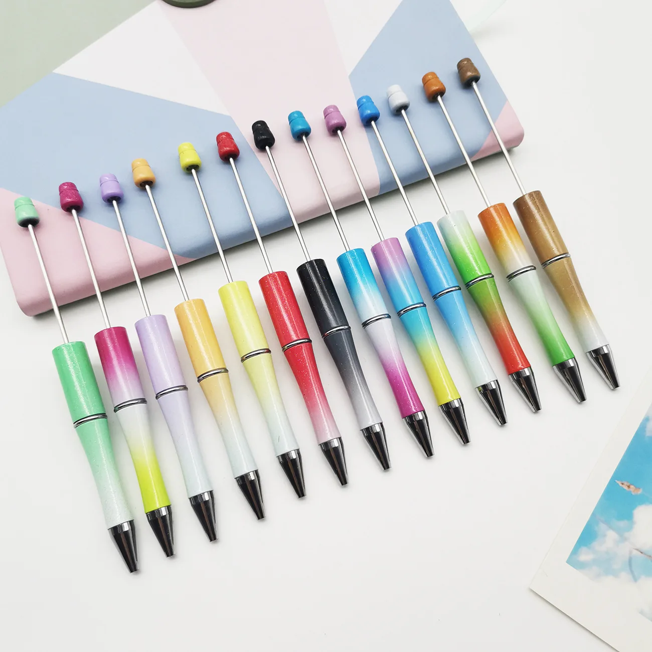 

13Pcs Beaded Ballpoint Pen Pens Gift for Writing Beadable Pens Beadable Pen DIY Gift for Student Office Supplies