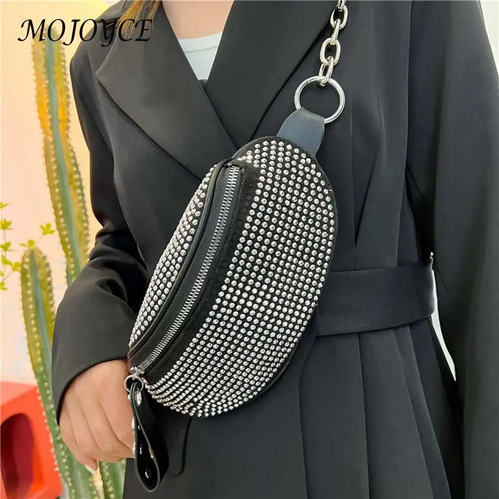 

Модная блестящая поясная сумка Стразы со стразами, забавная сумка на цепочке, поясная сумка через плечо, поясная сумка, кошелек на бедро, Лид...