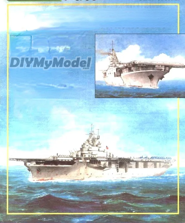 

DIYMyModeI USS Essex CV-9 aircraft carrier 1:300 DIY Handcraft Paper Model Kit Handmade Toy Puzzles Gift Movie prop