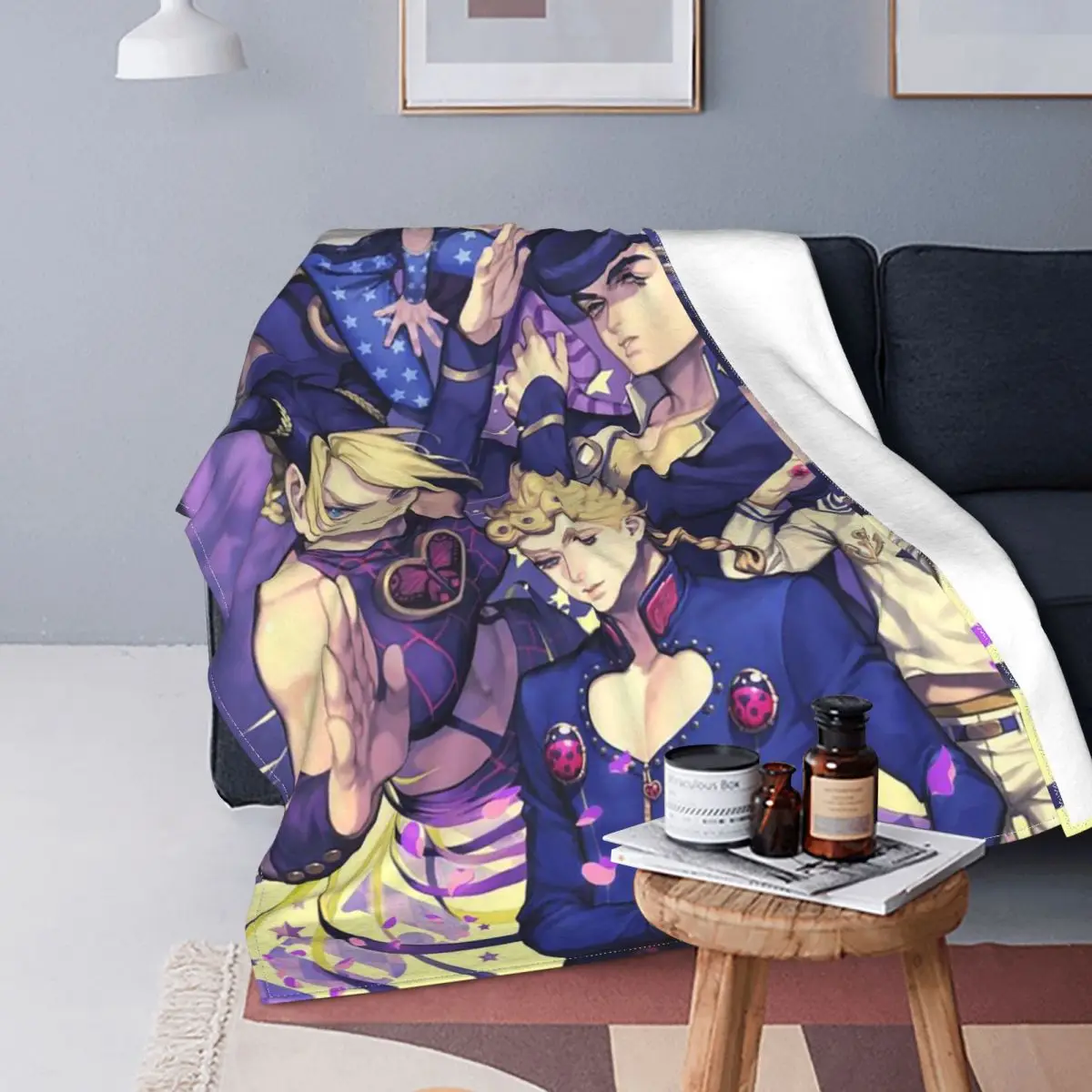 

Jonathan Joestar Flannel Blankets Anime Jojo's Bizarre Adventure Customized Throw Blankets for Sofa Bedding Lounge Bedspreads