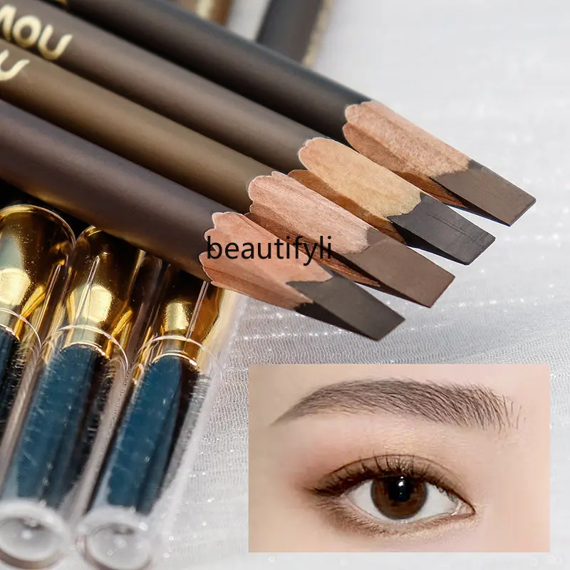 

yj Double-Headed Eyebrow Pencil Hard Core Female Waterproof Long-Lasting Non-Marking Beginner Makeup Artist Special