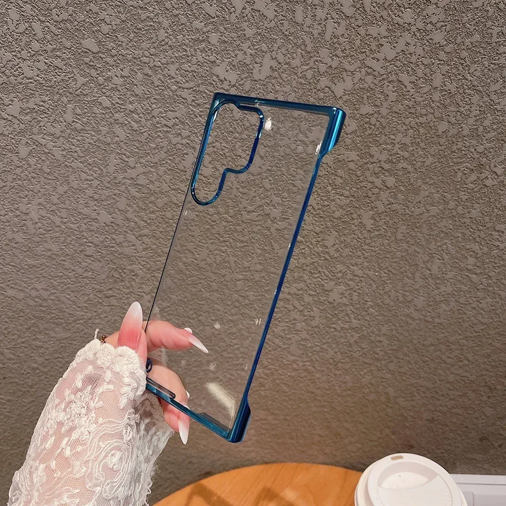 Гальванический Бескаркасный чехол для Samsung Galaxy S23 S24 Ultra S22 S21 FE Note20 тонкий