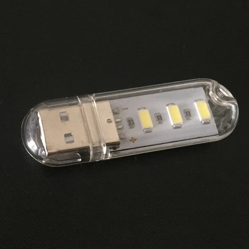 Светодиодный ночник с USB, портативная лампа с U-диском, 3 светодиода, 1,5 Вт, лампы для чтения, цветной мини-светильник для чтения s, 5 в постоянно...