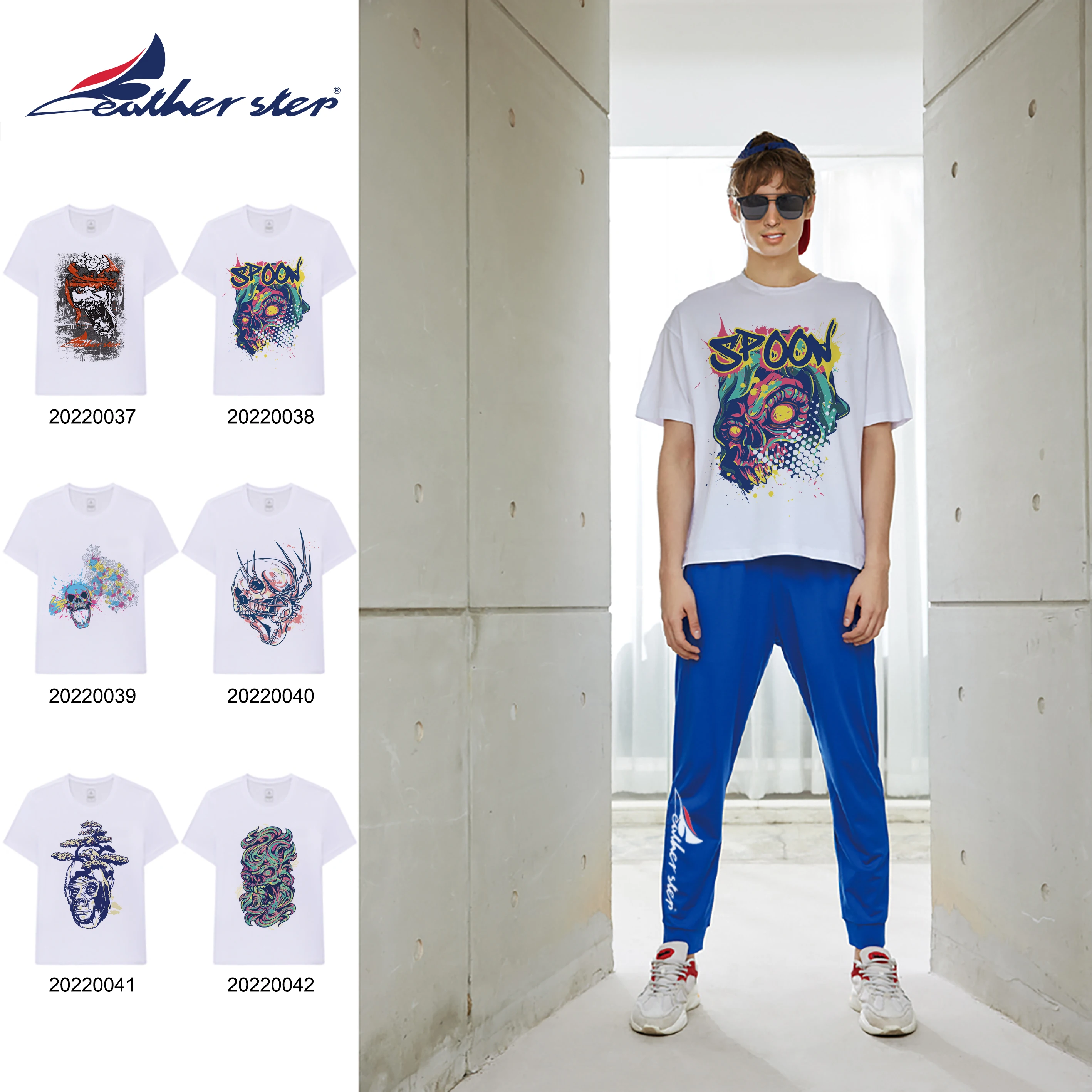 

Feather Step Casual Short Sleeve Skull Butterfly Tops Print T Shirt Lady Fashion Summer Funny 90s Women Tshirts Cartoon Graphic