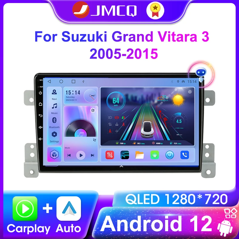JMCQ 2 Din Android 12 Автомобильный Мультимедийный Плеер Для Suzuki Grand Vitara 3 2005-2015 Видео Радио