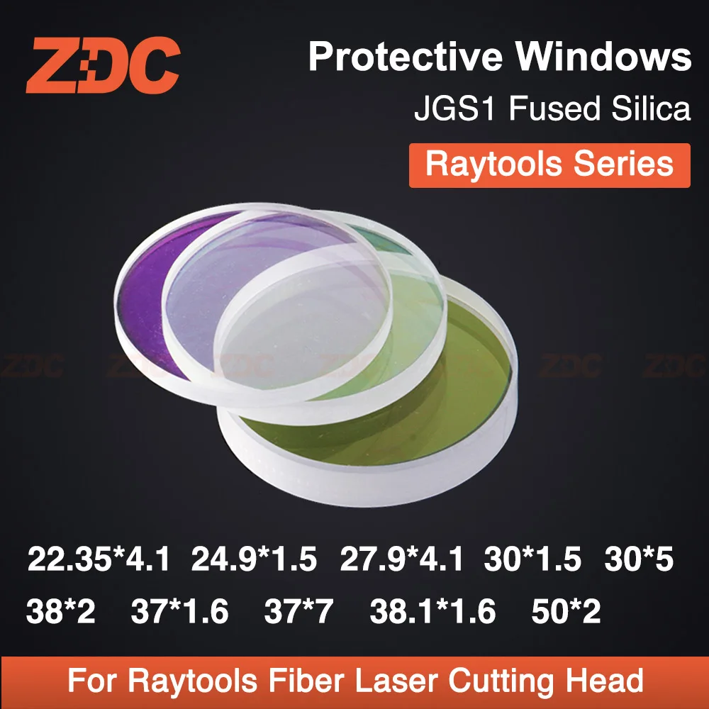 

Защитные оптические линзы ZDC Raytools 27,9*4,1/24,9*1,5/37*7/38.1*1,6 для лазерной головки Raytools BM109 BT240 BM114/115