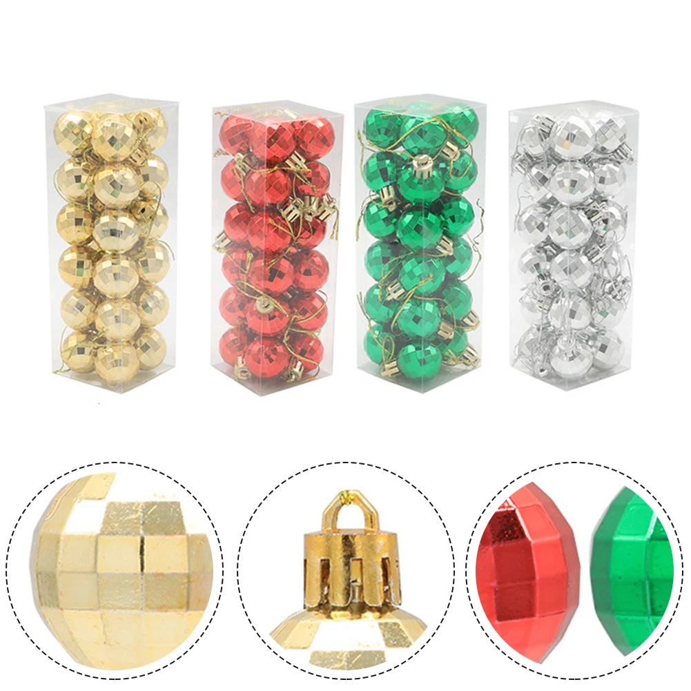 

24PCS Christmas Tree Baubles Balls Decor Ornament Xmas Wedding Party Decoration Garden Home Christmas Tree Ornaments
