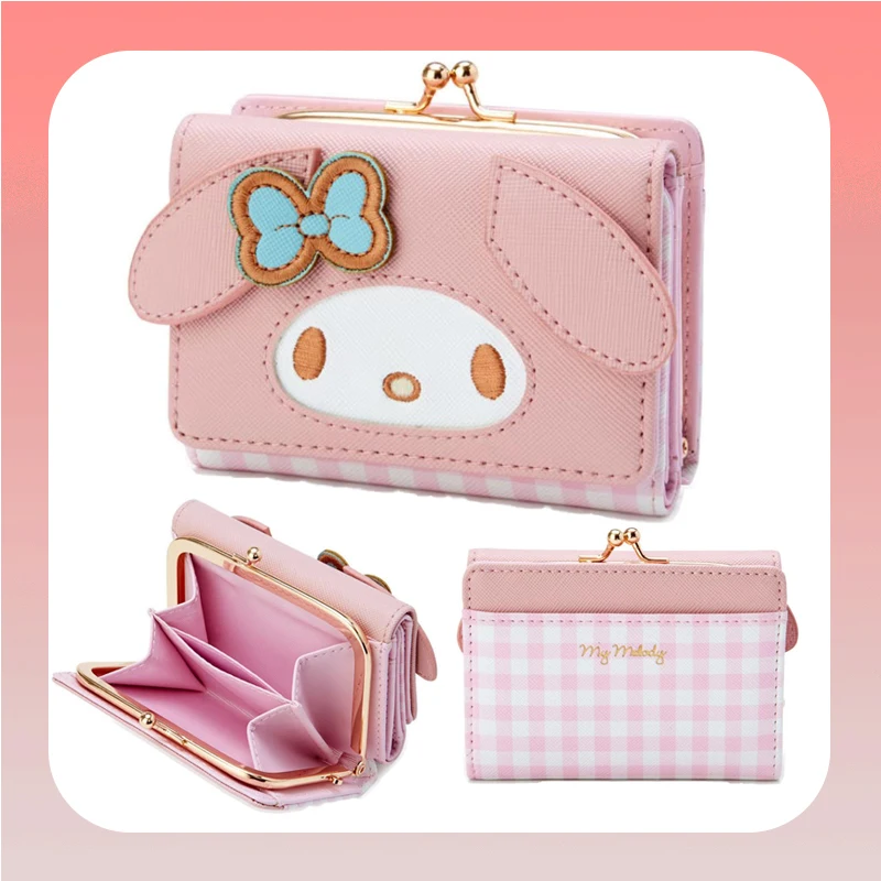 

Кошелек Kawaii Sanrio складной, кошелек большой емкости с персонажами аниме «Мой Мелоди куроми» из ПУ кожи для девочек, подарок на день рождения, ...