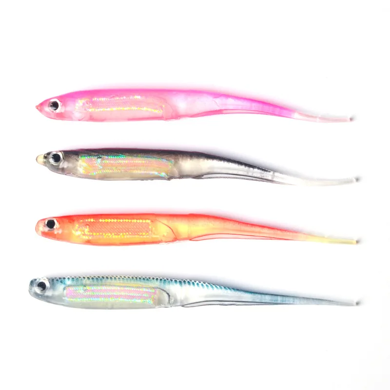 10pcs 9cm 2.7g Rainbow Color Sequin Spinnerbait Swing Silicone Artificial Bait Saltwater Jig Head Fishing Soft Worm Lures enlarge