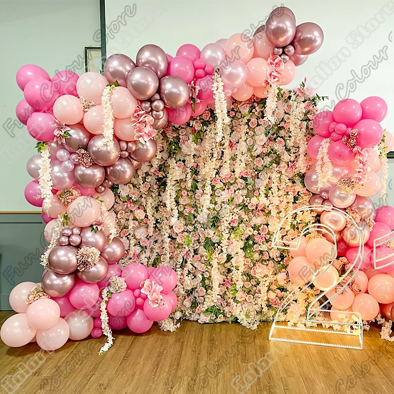 

Розово-красные золотые надувные шары в комплекте, Фотофон для празднования детского праздника, юбилея, дня рождения, воздушные шары, гирлянда