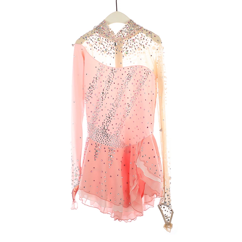 Платье для фигурок и катания на коньках индивидуальное блестящее платье