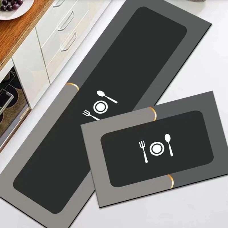 

Waterproof Oilproof Kitchen Mat Rug Antislip Bath Mat Soft Bedroom Floor Mat Living Room Carpet Doormat Kitchen Rug Home Decro
