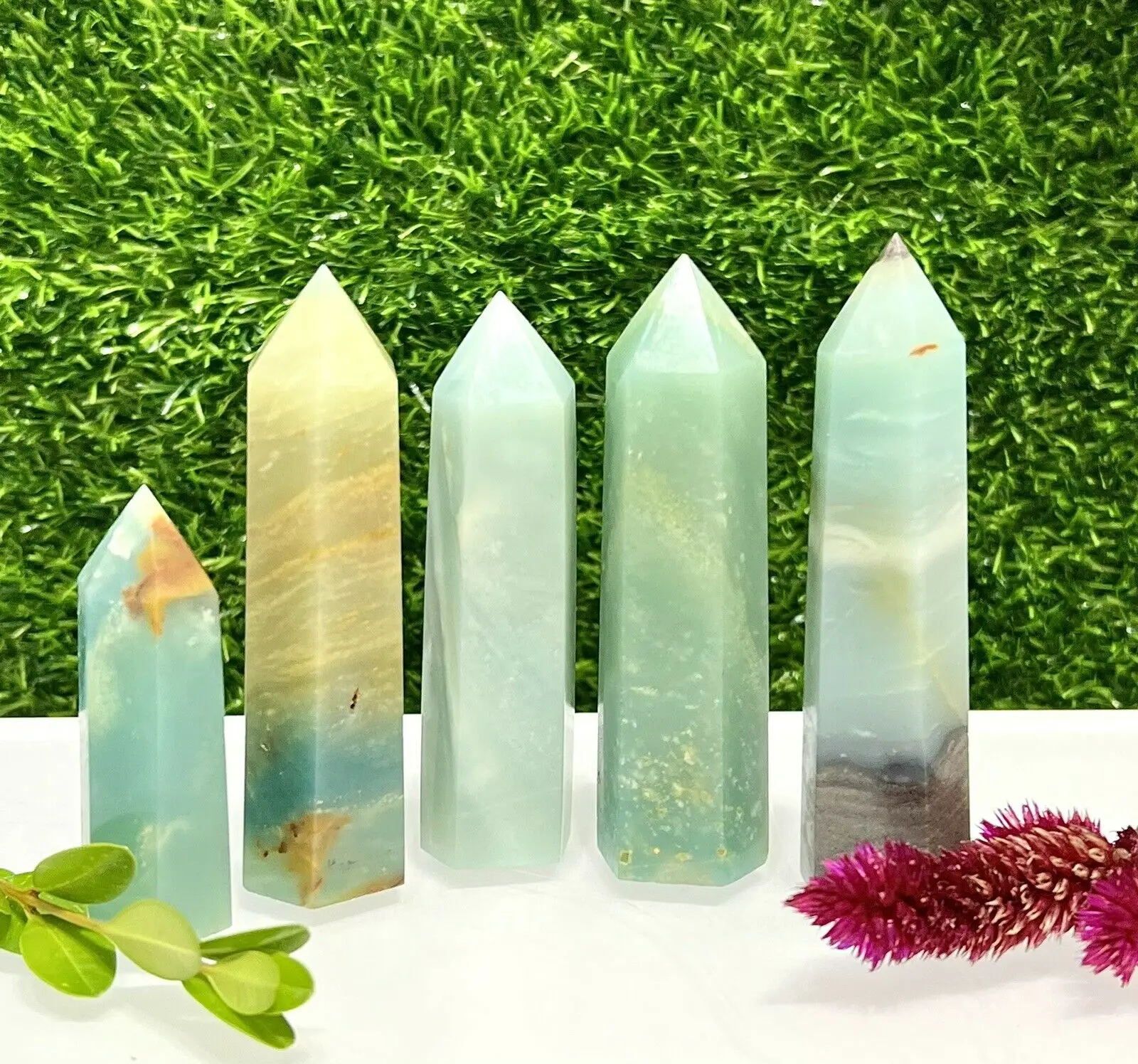 

Natural tianhe stone quartz Obelisk quartz crystal wand point tower gem
