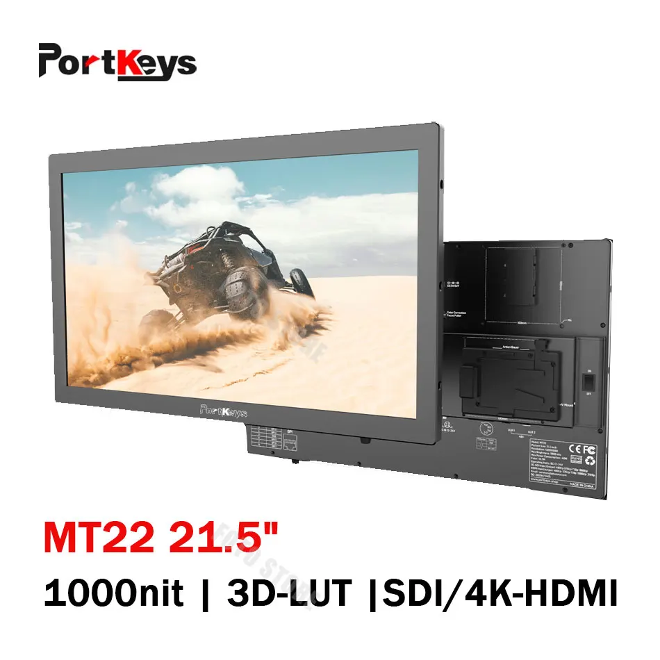 

Portkeys MT22 21.5" Director Monitor 4K-HDMI SDI 1000nit Camera Monitor with Foldable stand for Broacast DSLR Monitor