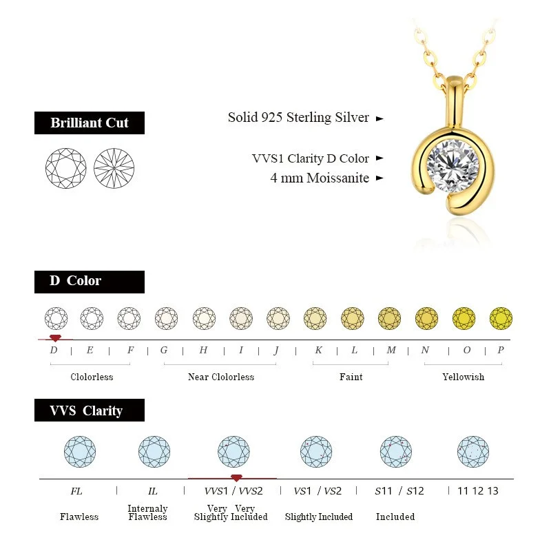 LSP00473 Lefei модные классические трендовые роскошные серьги с муассанитом золотые