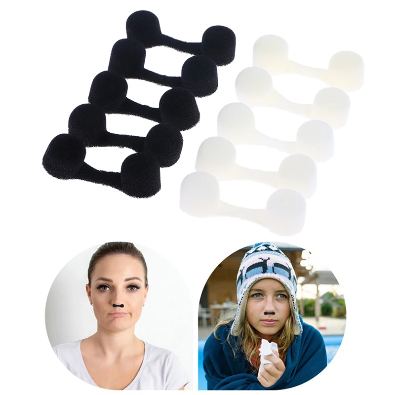 

10PCS Anti-pollution Tanning Nasal Plug Spray Nose Filters Sponge Black/White
