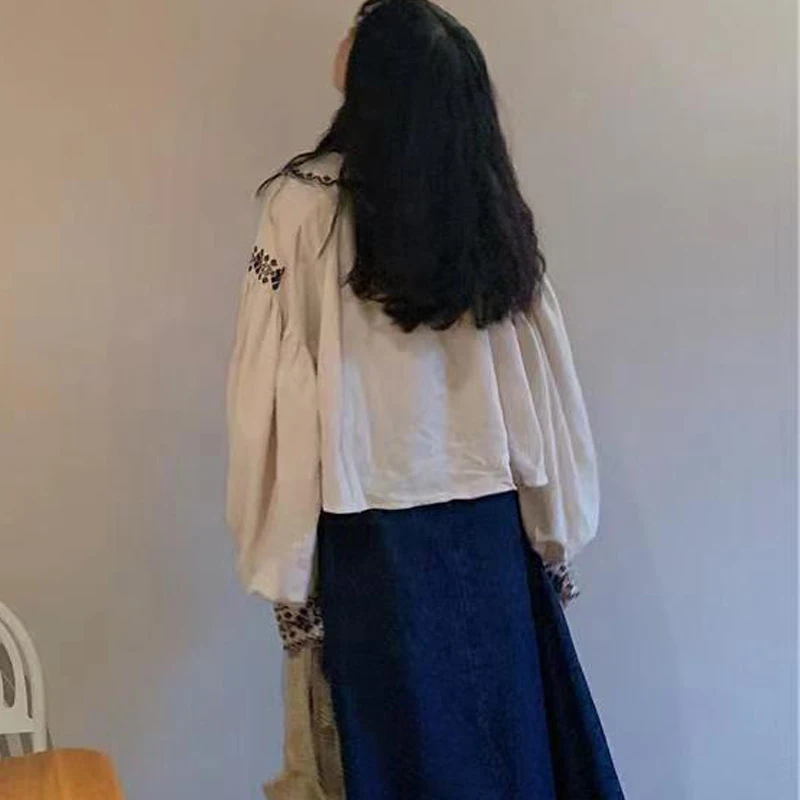 Женская винтажная блузка в этническом стиле