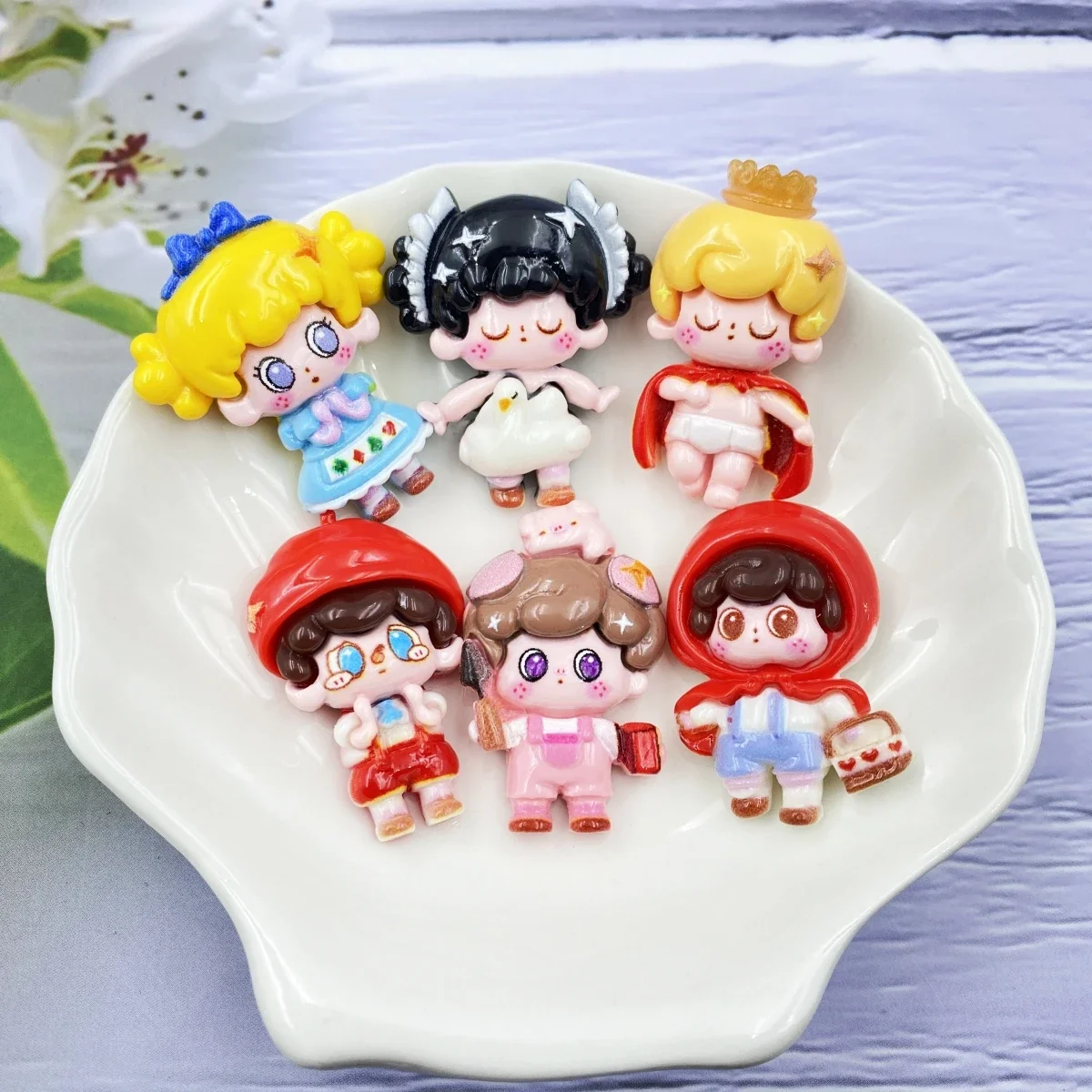 6 шт. фигурки принцессы с плоской спинкой из смолы сделай сам скрапбук бант