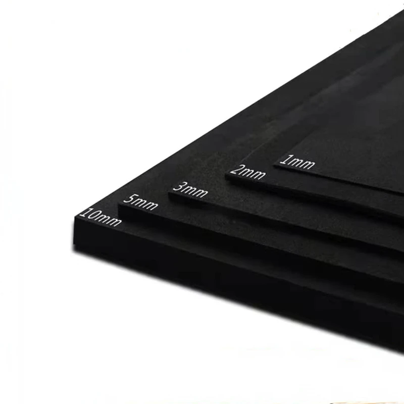 Custom Neoprene Foam Sheet CR Panel Fire-retardant Anti-UV Heat Insulation Gasket Cushion 500mm x 2000mm 1mm - 50mm 2pcs Black