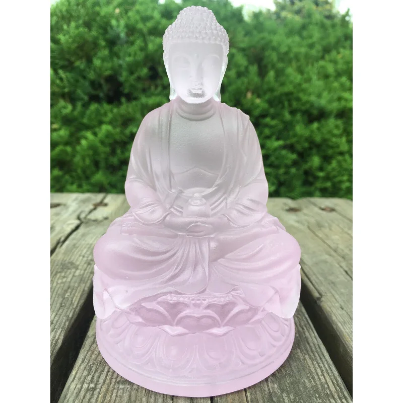 

Розовая художественная стеклянная скульптура bhaisajyaguku Crystal