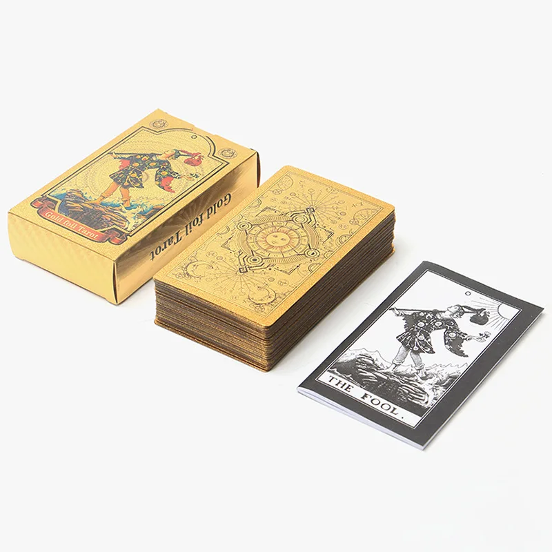 Набор подарочных коробок Deluxe из золотой фольги Tarot 12*7 см Горячее тиснение ПВХ