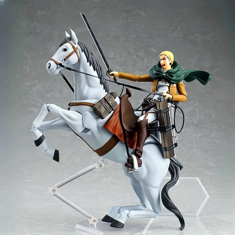 

Original Figma 446 Attack On Titan Erwin Smith With Horse Pvc Action Figure Anime Toy Model For Friends Figure Model Gifts