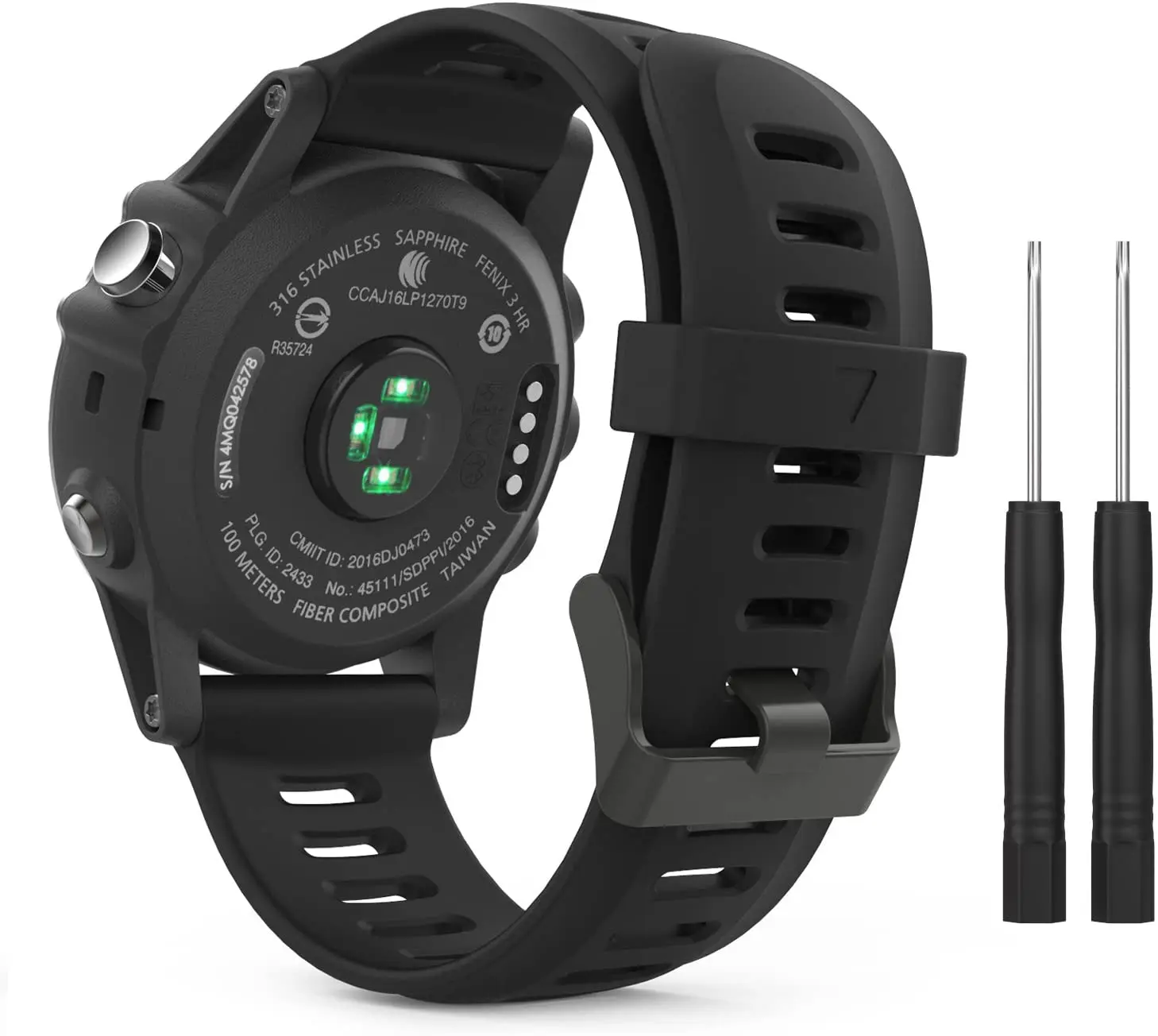 Ремешок для Garmin Fenix 3/fenix 5x Мягкая силиконовая лента Fit 6x/fenix 6x Pro/fenix 3 Hr/fenix 5x/5x Plus 26 мм