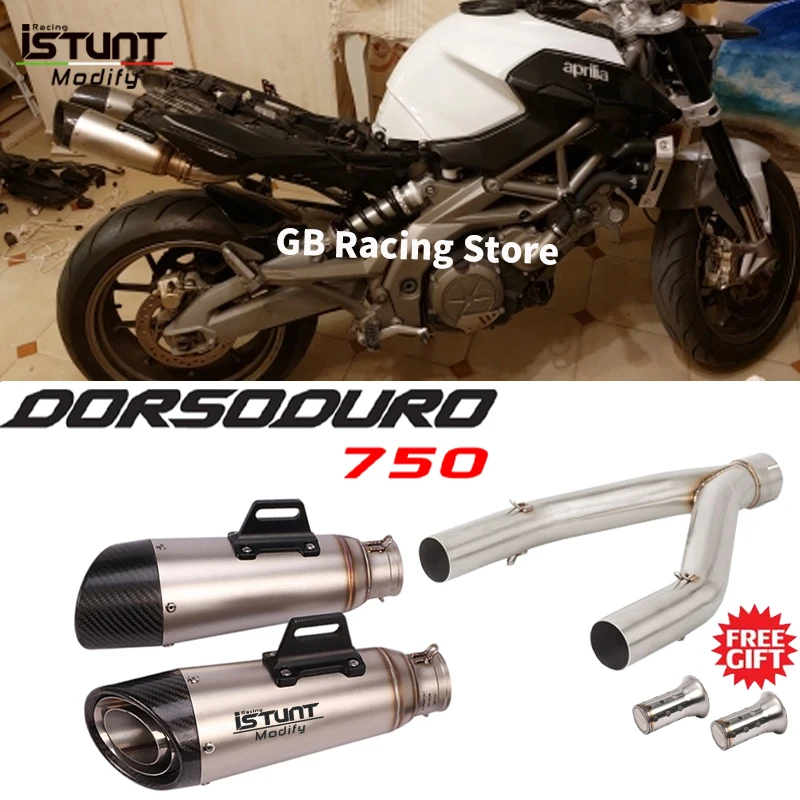 

For Aprilia Dorsoduro 750 2008-2016 SMV750 SMV 750 Full System Motorcycle Exhaust Escape Moto Double Carbon Muffler DB killer