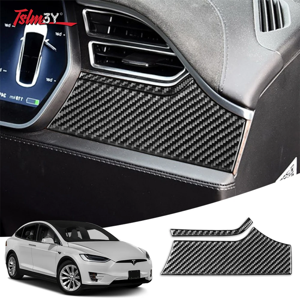 Auto Center Konsole Dashboard Air Outlet Trim Aufkleber Real Carbon Fiber für Tesla Modell X Modell S LHD RHD Auto innen Zubehör