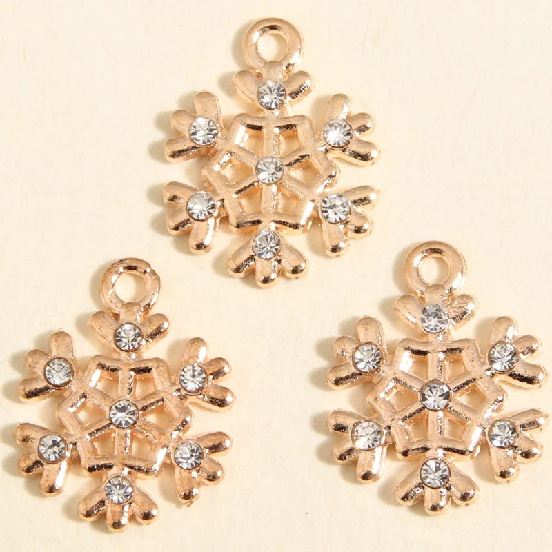 

10 шт., эмалевые подвески в виде снежинок, 22 х16 мм