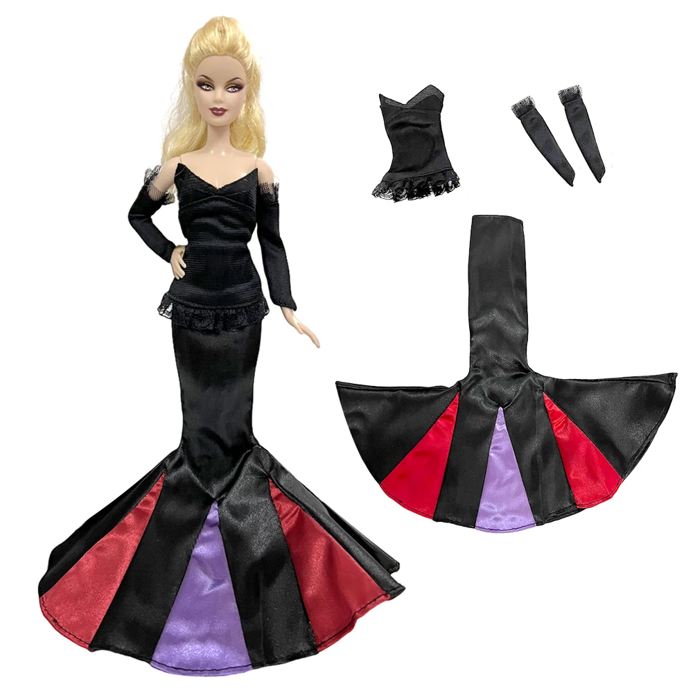 

NK Official 1 Pcs Dress Fairy Tale Cosplay Outfit Mermaid Tail Skirt Tops Gloves Cosplay Clothes for Barbie Doll Accessories