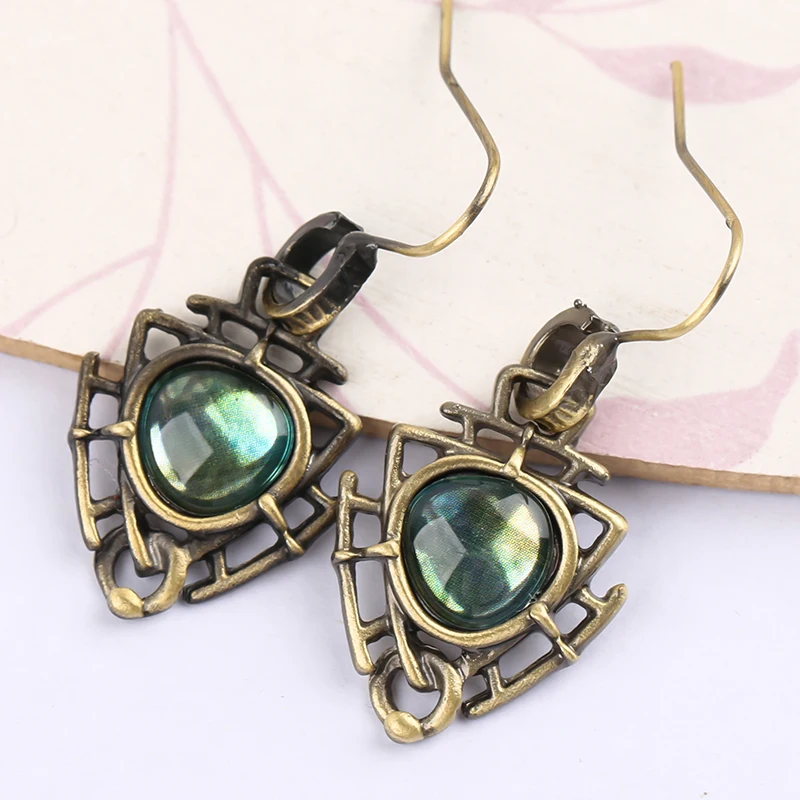 Vintage Heart Triangle Drop Earrings Retro Gothic Hanging Dangle For Women Wedding Fashion Jewelry Party Gifts Z4P363 | Украшения и