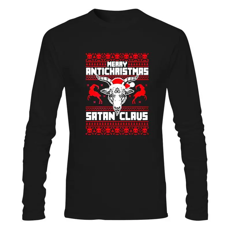 

Man Clothing New Men T Shirt Merry Antichristmas Satan Claus Christmas Sweater Women T-Shirt