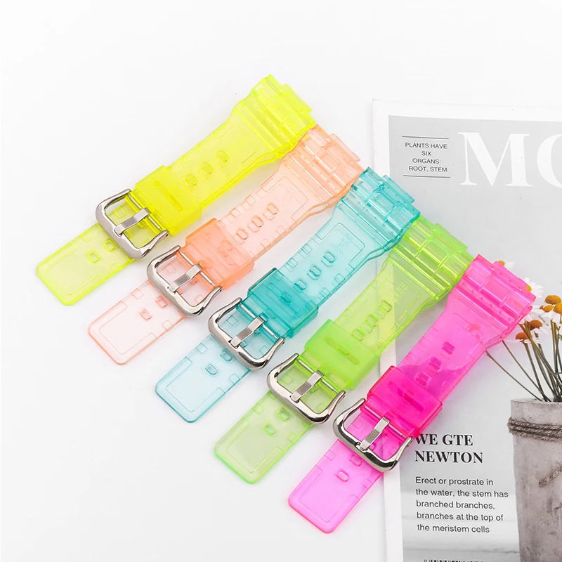 Clear resin watch band case watch accessories for Casio Baby-g BA100 110 112 120 Outdoor sports waterproof watch strap