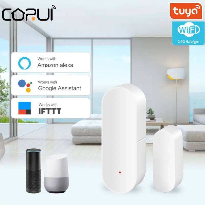 

Датчик двери Tuya Smart Wi-Fi/Zigbee, датчик окон, независимый магнитный детектор сигнализации, работает с Alexa Smart Life, Google Assistant