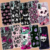 witch girl and cat phone case for xiaomi redmi note 11 10 pro max 9 8 7 11t 11s 11e 10s 9t 8t 9s 4g 5g 6 5 4 4x capa coque