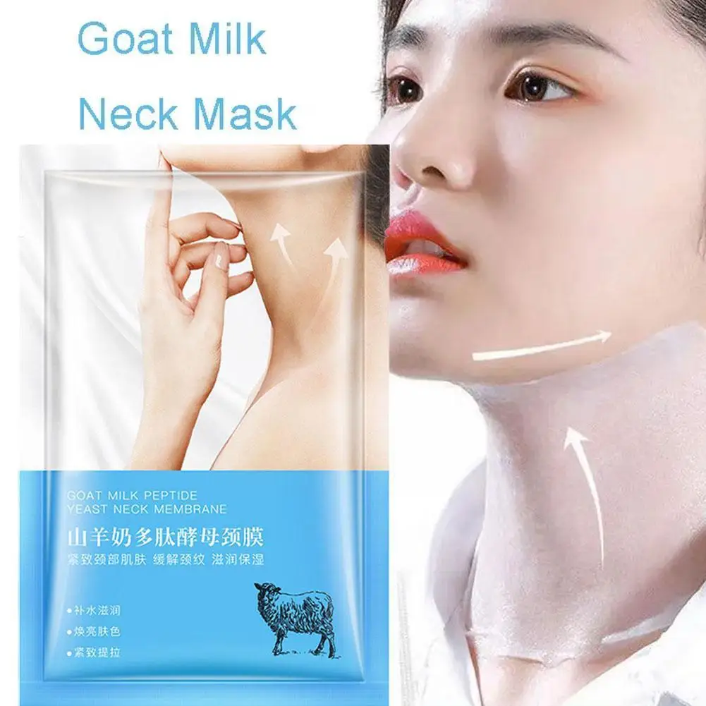 Goat Milk Peptide Neck Mask Firming Anti-Wrinkle Whitening Circulation Moisturizing Neck Stimulates Blood Beauty Anti-aging X4B2