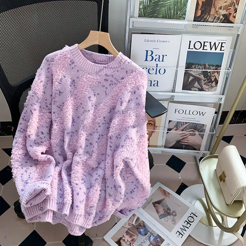 

LQ-SONGYI High Quality Swearers 2022 New Autumn Winter Jumpers Solid Loose Casual Pullovers Soft Warm Sweater for Women