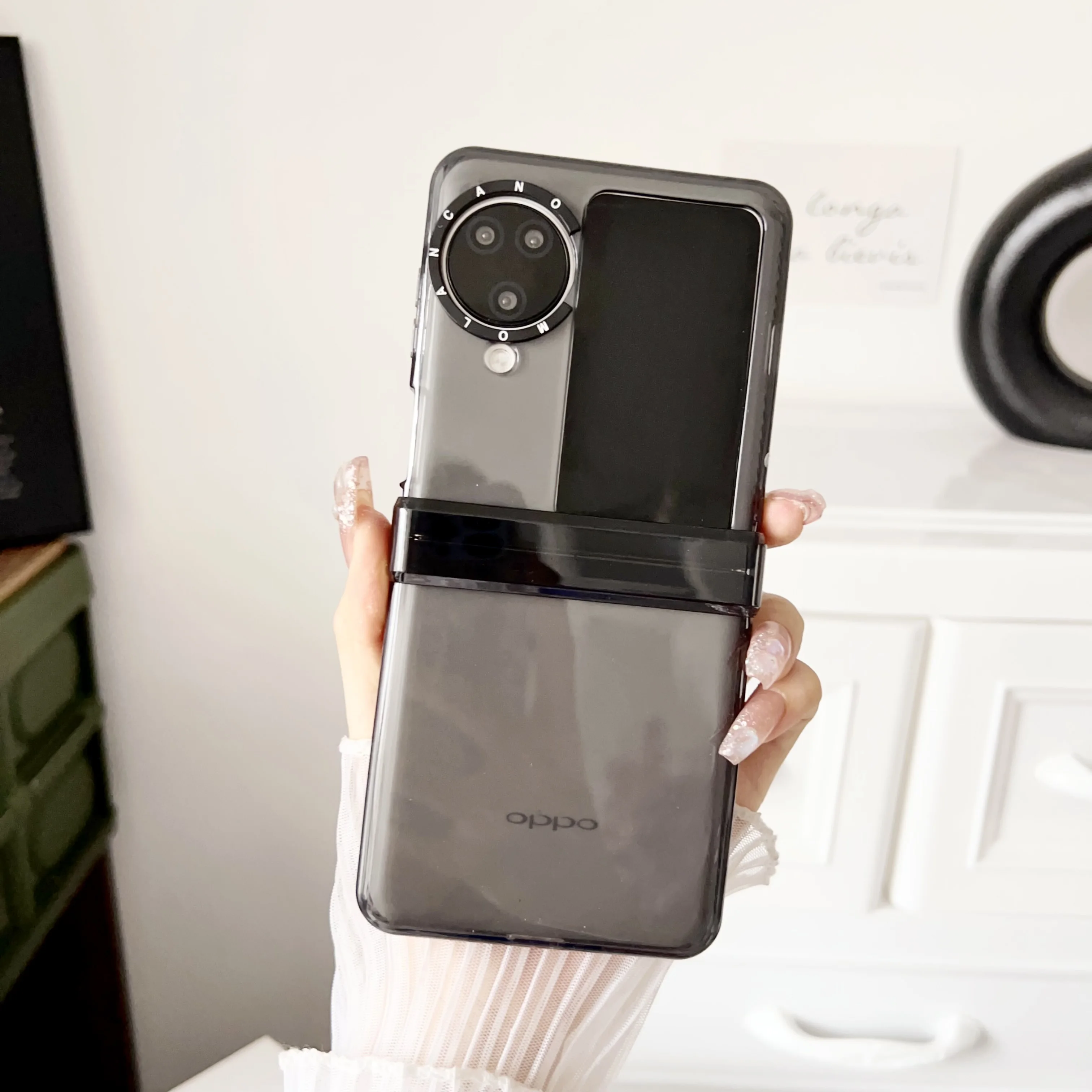 Складной чехол для OPPO Find N3 N2 Flip N3flip N2flip 5G Цветовая прозрачная петля все включено