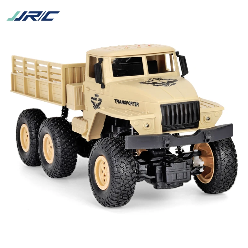 Фото JJRC Q68 Q69 1/18 2,4G 4WD матовый двигатель желто-зеленый Радиоуправляемый внедорожник военный грузовик модель RTR детские игрушки для мальчиков №3