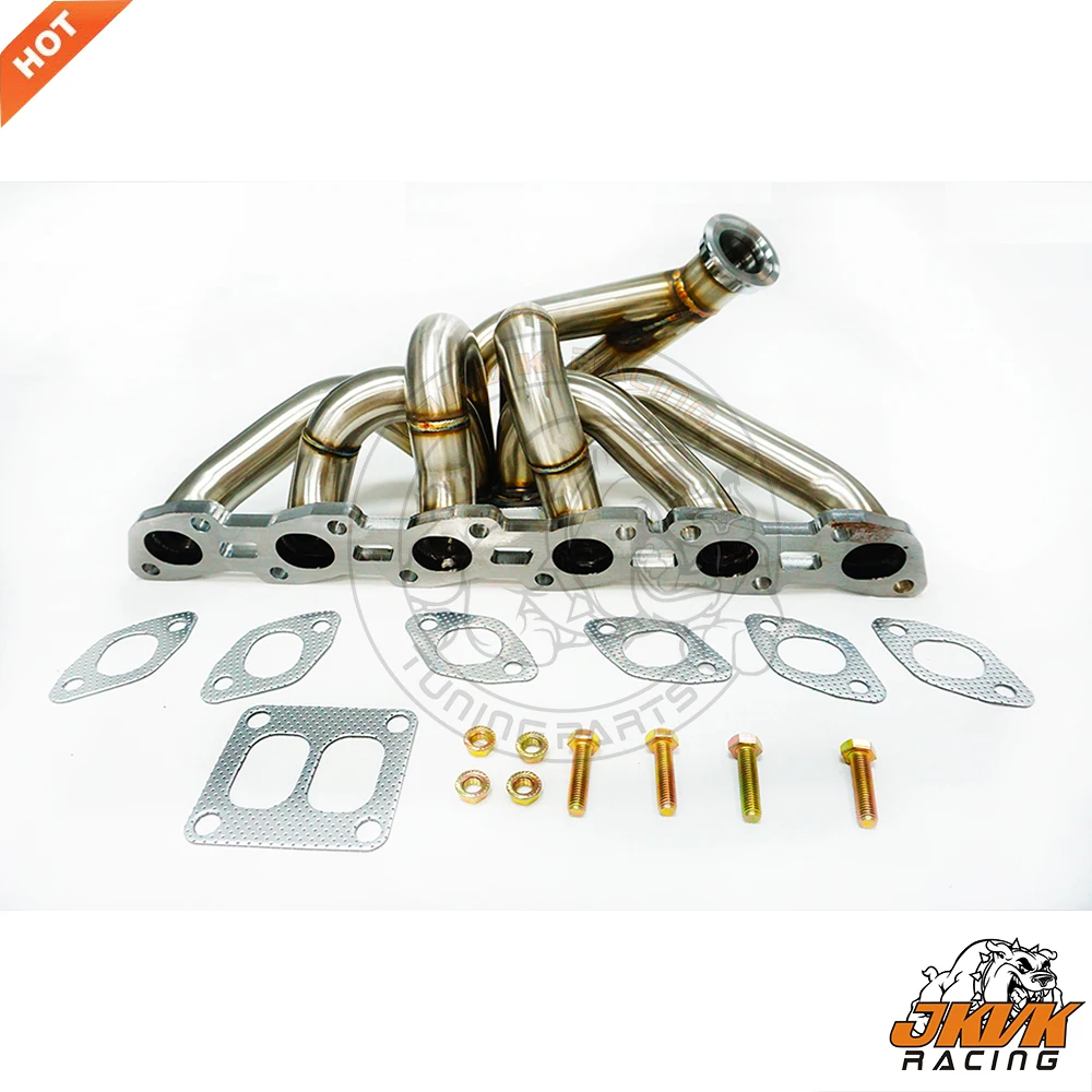 Фото Труба паропроводная JKVK RACING SS304 толщиной 3 мм для 240sx S13S14 R31 R32 RB25DET RB20DET, коллектор с верхним расположением выпускного коллектора T4 TWIN SCROLL, фланец 89-99 №1