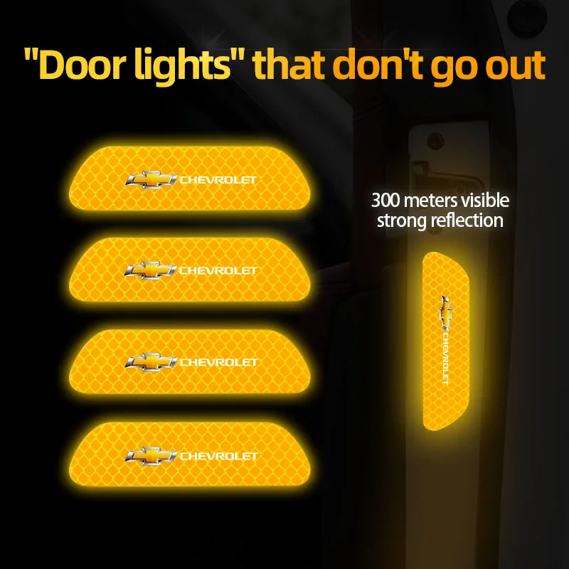 4 шт. светоотражающие наклейки на двери автомобиля Chevrolet Silverado Trax Cruze Spark Epica Nubira Malibu