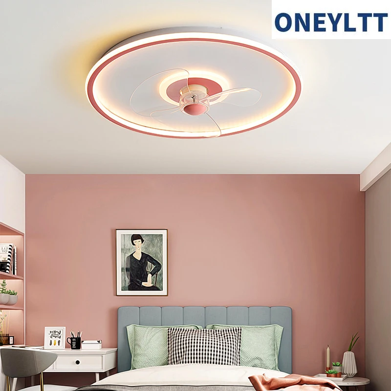 Цена Современная простая Светодиодная лампа с потолочным вентилятором без лопастей, потолочный вентилятор для спальни с дистанционным управле...