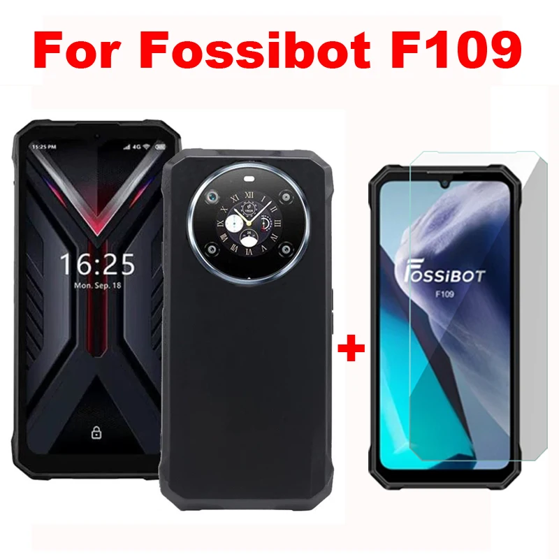 2в1 закаленное стекло для Fossibot F109 силиконовый чехол-бампер прозрачный чехол