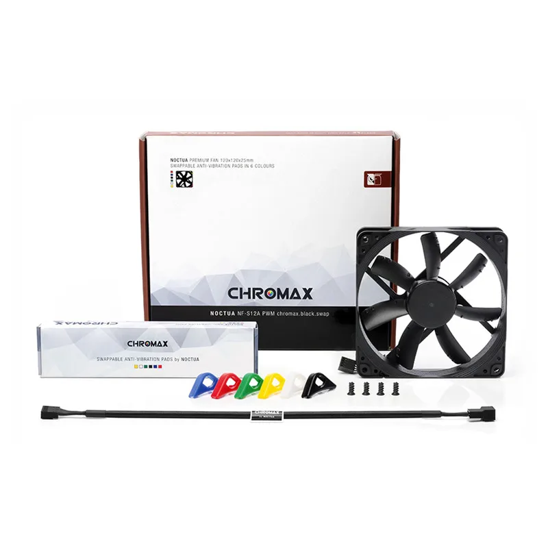 Noctua NF-S12A PWM Chromax.Black.Swap 12V 4PIN PWM тихий вентилятор 12 см компьютерный чехол охлаждающий вентилятор 120 мм для радиатора кулера ЦП (art.: 3920bec351baa) - 3920bec351baa
