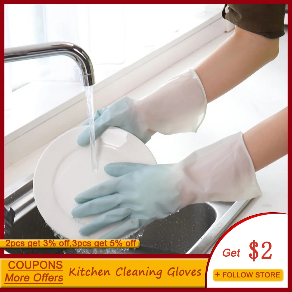 

10 Pairs Household Dishwashing Rubber Gloves Kitchen Dish Washing Gloves Waterproof Bathroom Cleaning Housework Gloves Durable
