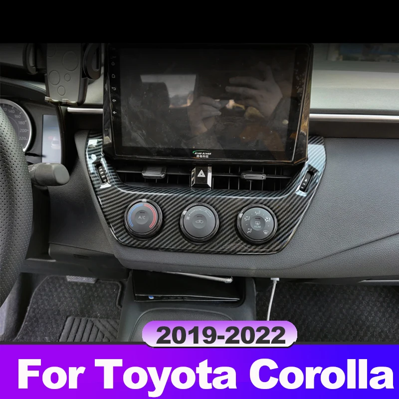 

ABS Carbon Fiber Navigation Strip Cover Trim Frame Sticker For Toyota Corolla 2019-2021 2022 E210 12th Car Styling Accessories