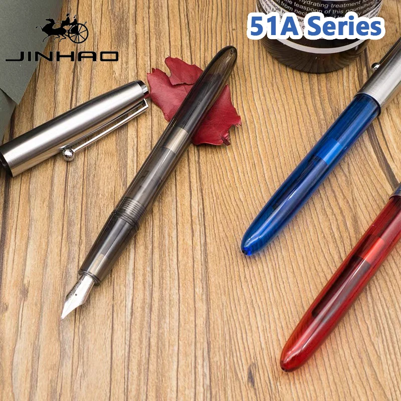 Jinhao 51A перьевая ручка прозрачный цвет EF/F Перо Роскошные элегантные